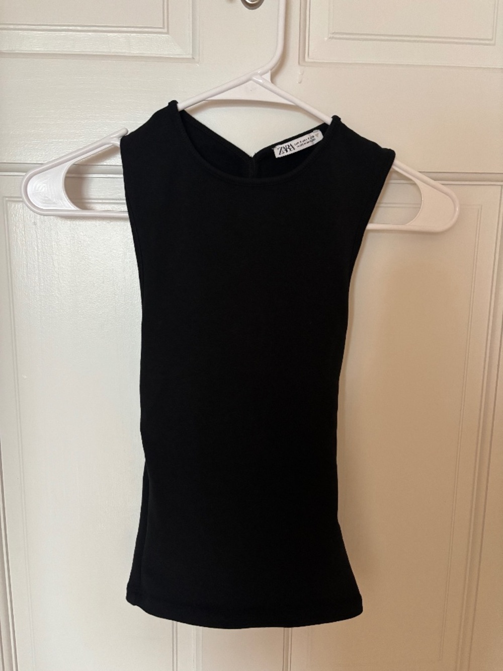 ZARA black nick neck top with opening in back
